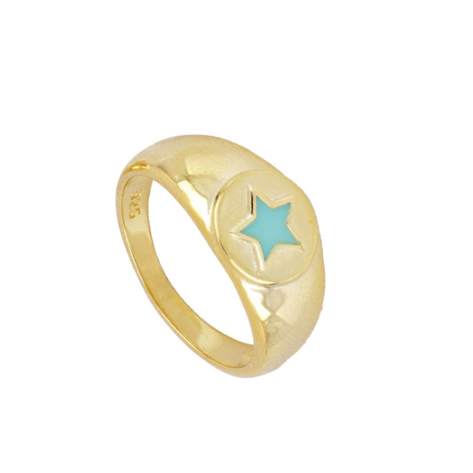 Anillo de Plata de Ley 925 Star Color