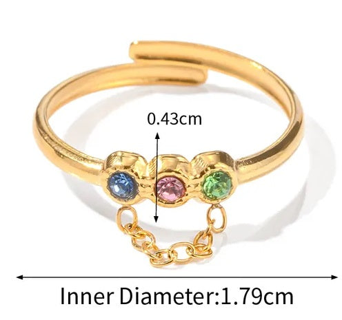 Gemma Adjustable Stainless Steel Ring 3 colors
