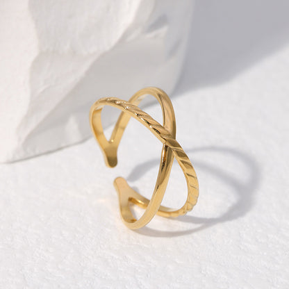 Gold Infinite Adjustable Stainless Steel Ring