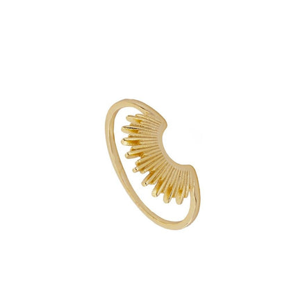 Sun 925 Silver Ring with 18k Gold Plated