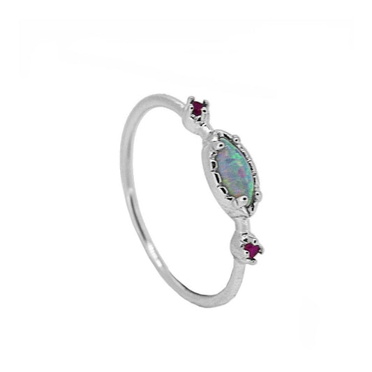 Astrum Opal Natural Stone Ring Sterling Silver