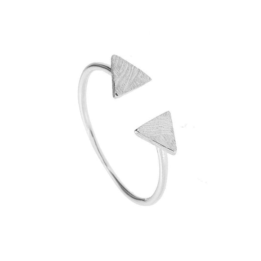 925 Silver Double Triangle Ring