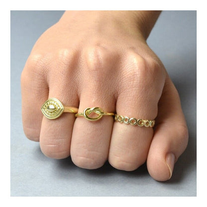 925 Silver Knot Ring with 18k Gold Plated