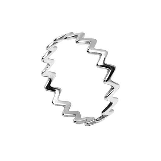 Zigzag Silver 925 Sterling Silver Ring