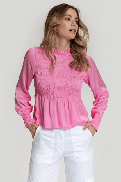 Chicle Chemise froncée rose
