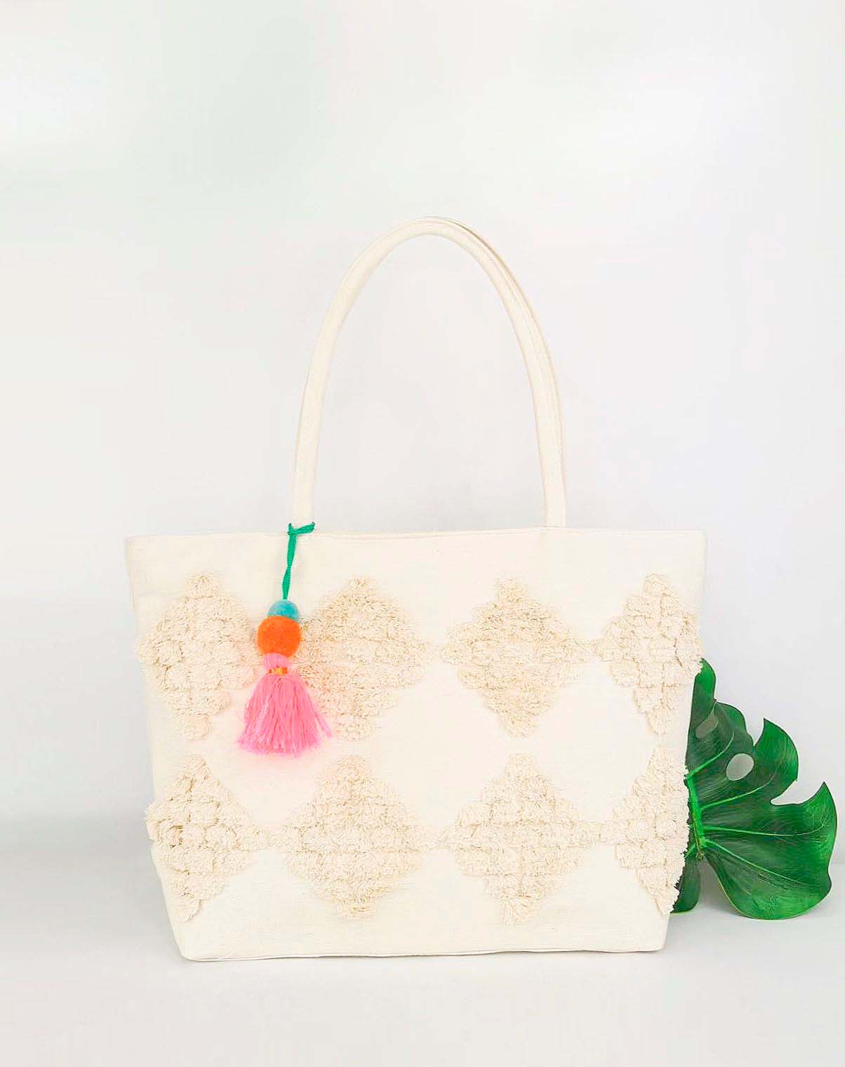 Saanvi White Shopper Bag