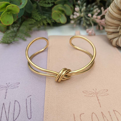 Golden Stainless Steel Knot Bracelet