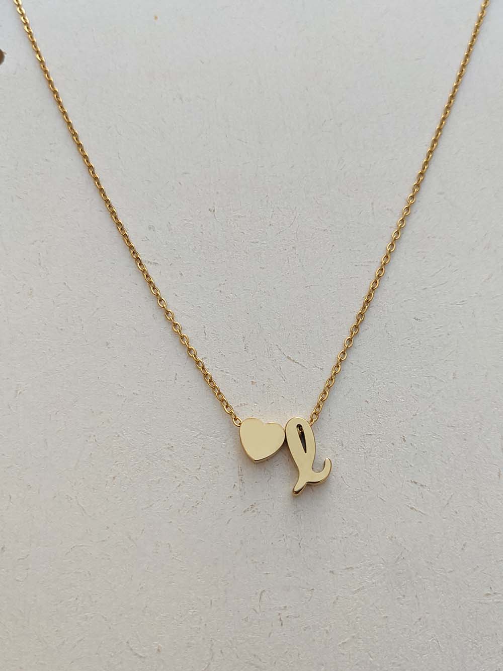 Stainless Steel Letter Heart Necklace