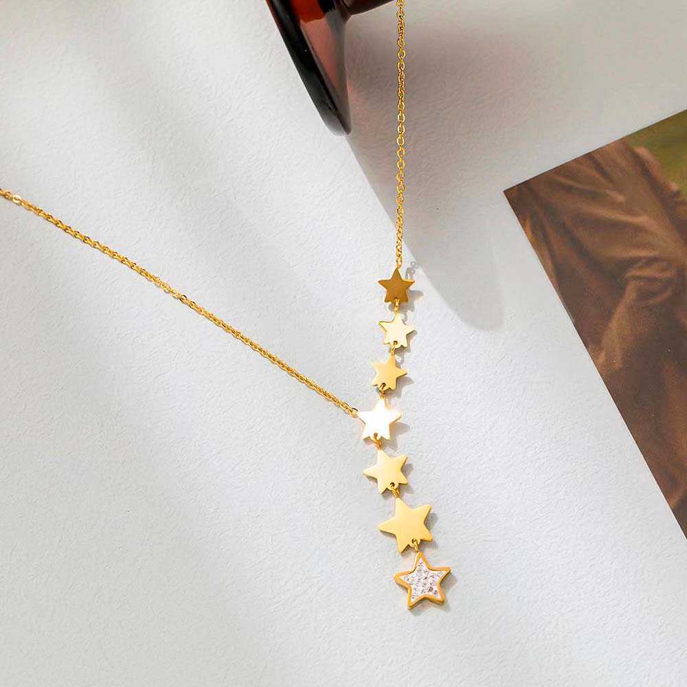 Halskette aus rostfreiem Titanstahl mit 7 Sternen