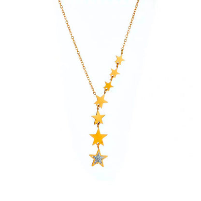 Halskette aus rostfreiem Titanstahl mit 7 Sternen