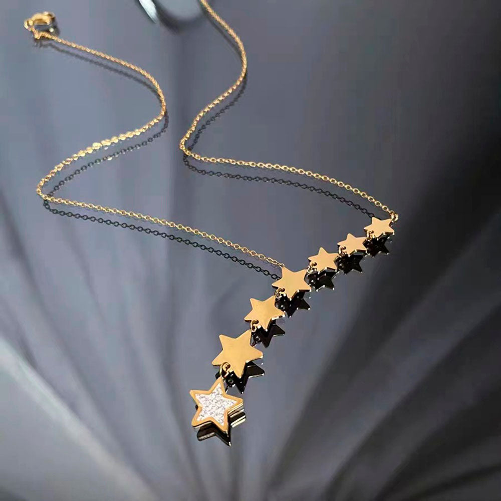 Stainless Titanium Steel Necklace 7 stars