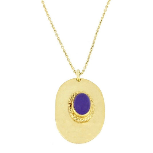 Necklace with Natural Daila Violet Quartz stones in 925 Sterling Silver with 18 kt Gold Plated.