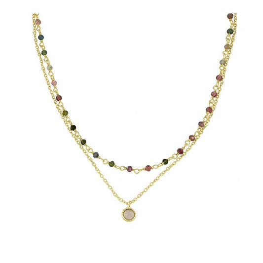 Kaia-Turmalin-Naturstein-Halskette aus 925er-Sterlingsilber und 18-karätiger Vergoldung