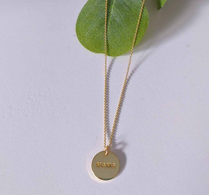 925 Silver Mom Necklace bathed in 18K Gold.