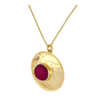 Kowang Necklace with Natural Stones in 925 Sterling Silver with 18 kt Gold Plated.