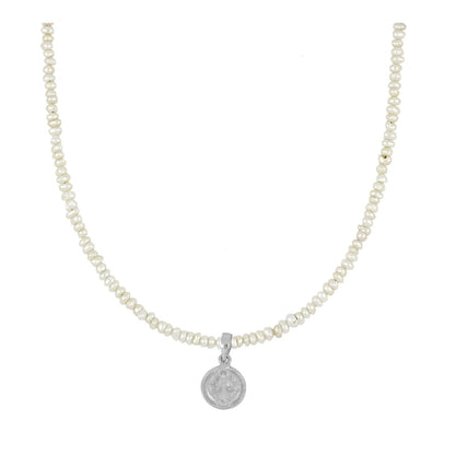 Necklace with Natural Stones San Benito Pearls in Sterling Silver