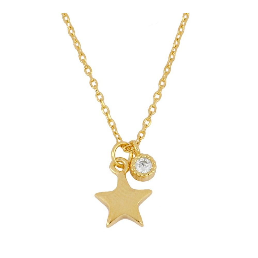 Collier étoile filante en argent 925 avec plaqué or 18 carats