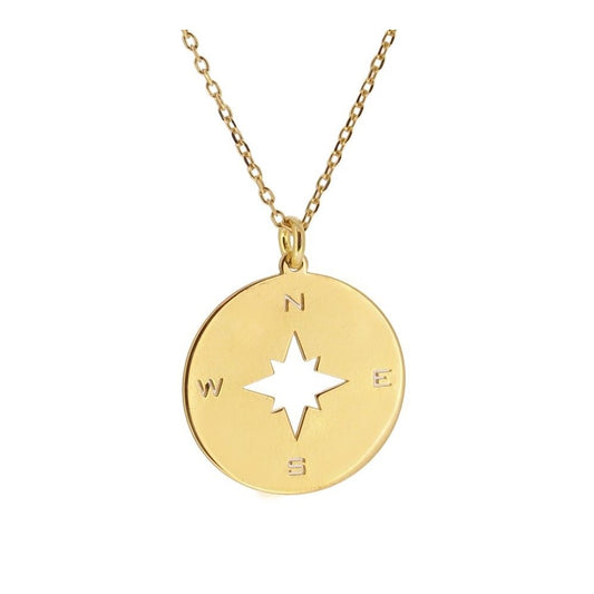 Wind Rose 925 Silver Necklace with 18k Gold Plated