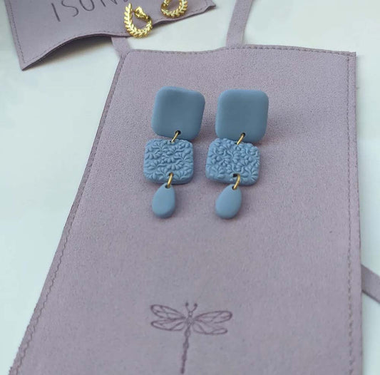 Evangeline Sky Blue Polymer Clay Handmade Earrings