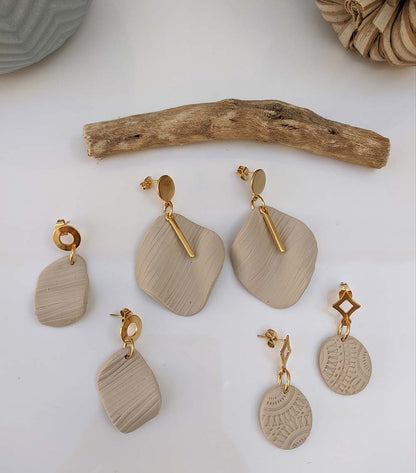 Hazelnut Polymer Clay Handmade Earrings