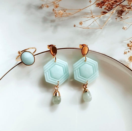 Pendientes Artesanales Hexagon Igloo