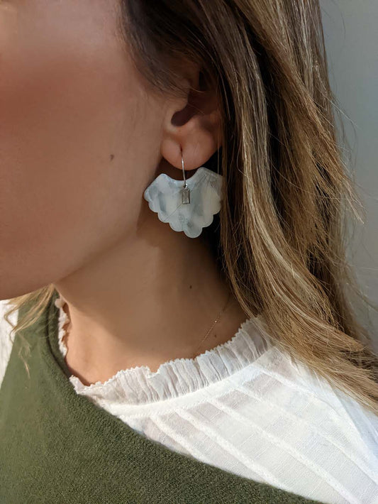 Handmade Gray Matterhorn Polymer Clay Earrings