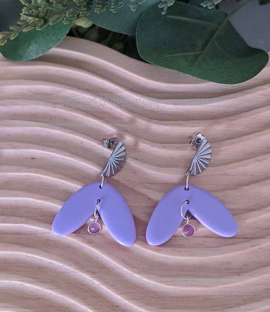 Purple Shine Polymer Clay Handmade Earrings