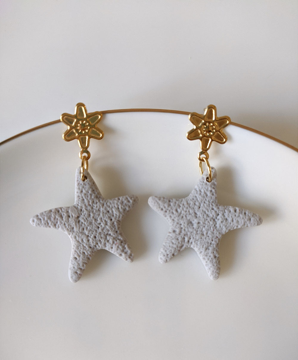 Pendientes Artesanales de Arcilla Polimérica Starfish