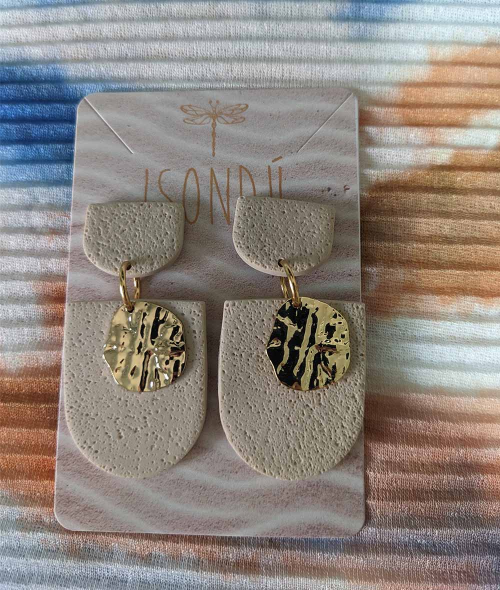 Golden Desert Polymer Clay Handmade Earrings
