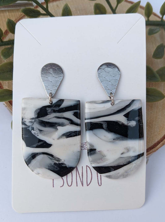 Krabi Polymer Clay Handmade Earrings Marble Effect Collection