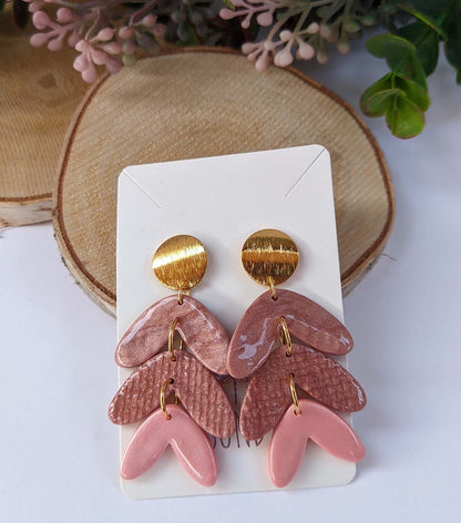 Handmade Rose Gold Polymer Clay Earrings