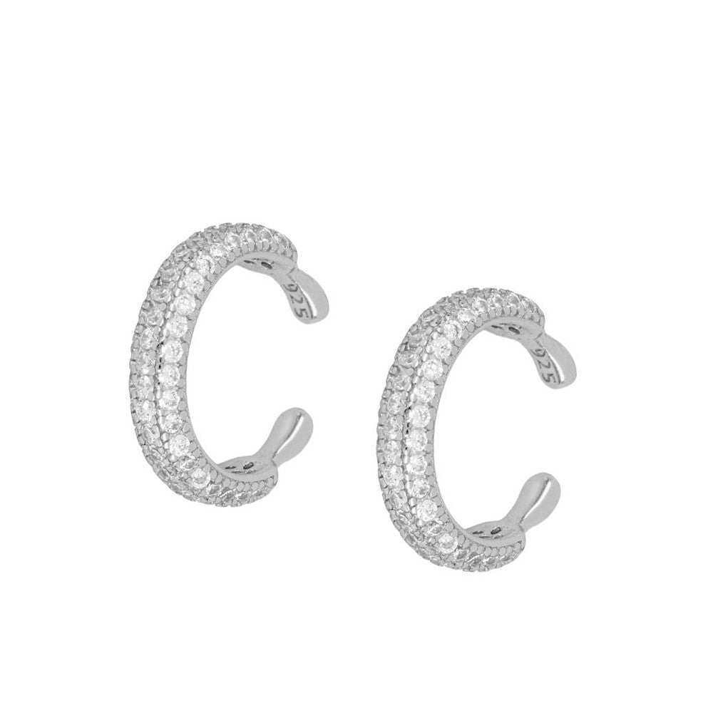 925 Sterling Silver EarCuff Earrings with Ayana Zirconia