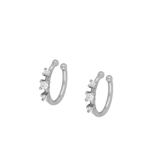 925 Sterling Silver EarCuff Earrings with Isabela Zircons