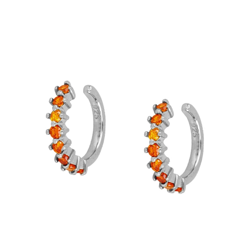 EarCuff Earrings in 925 Sterling Silver with zircons and 18 Kt Gold plating. Clarissa 4 colors