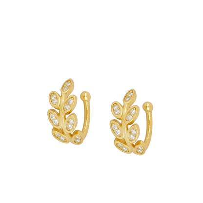 EarCuff Earrings in 925 Sterling Silver with zircons and 18 Kt Gold plating. Aisha