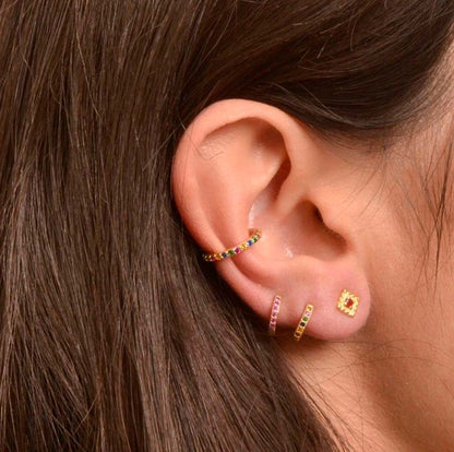 Boucles d'oreilles EarCuff en Argent Sterling 925 avec Zircons Zagora 2 Couleurs
