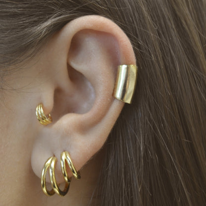 EarCuff Earrings made of 925 Sterling Silver and 18 Kt Gold plating. Saida
