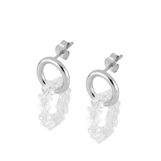 Earrings with Diamond Zirconia Stones in 925 Silver