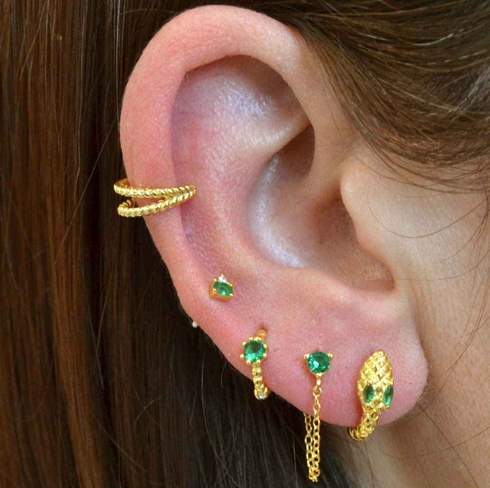Ohrringe mit Bombay Gold Zirkonsteinen aus 925er Silber mit 18-karätiger Vergoldung