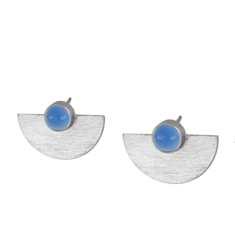 Ohrringe mit Mburuvi-Natursteinen aus 925er Sterlingsilber, 5 Farben