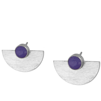 Earrings with Mburuvi Natural Stones in 925 Sterling Silver 5 colors