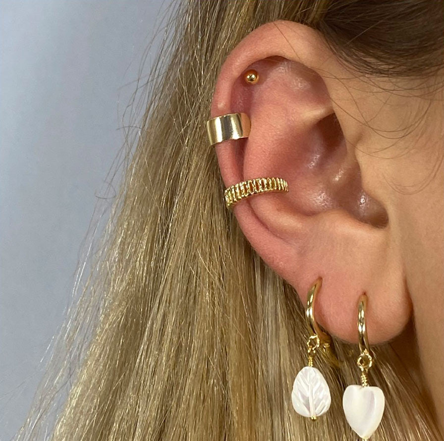 Boucles d'oreilles avec pierres naturelles Gilda Pearls en argent 925 avec plaqué or 18 carats