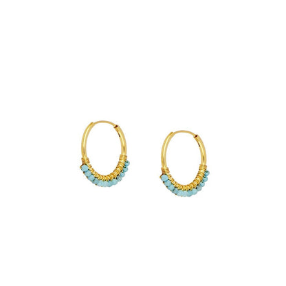 Earrings with Natural Nubian Stones in Sterling Silver with 18 kt Gold Plated. 7 colors