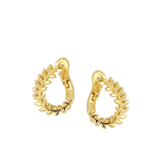Boucles d'oreilles Laurel en argent sterling 925 avec bain d'or 18 carats.