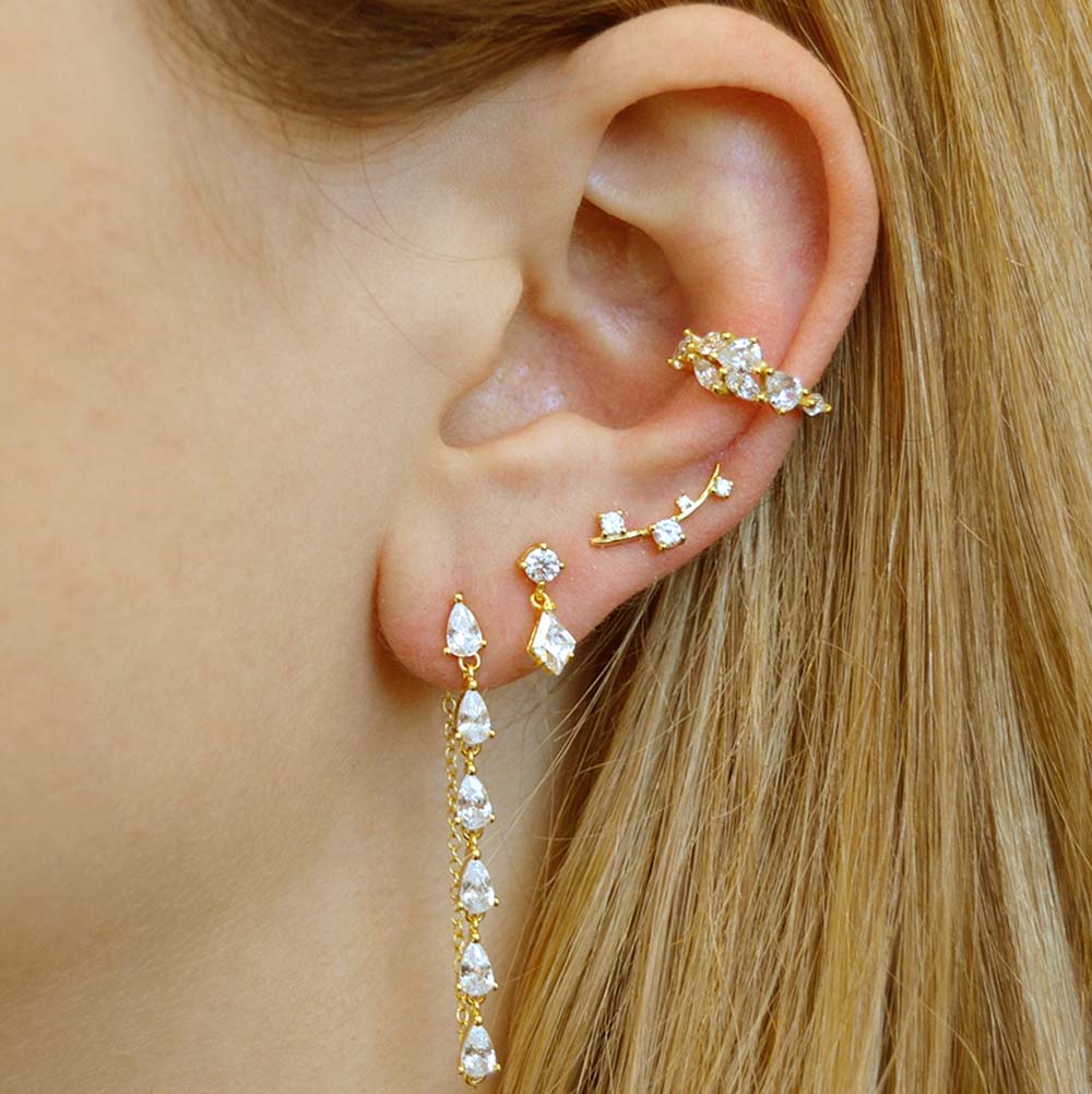 Earrings with Zircon Stones in 925 Silver Giselle