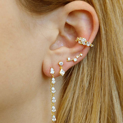 Boucles d'oreilles avec pierres de zircon en argent 925 Giselle
