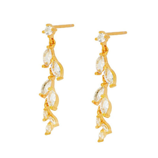 Earrings with Zircon Stones in 925 Silver with 18 kt gold plating. Eleanor