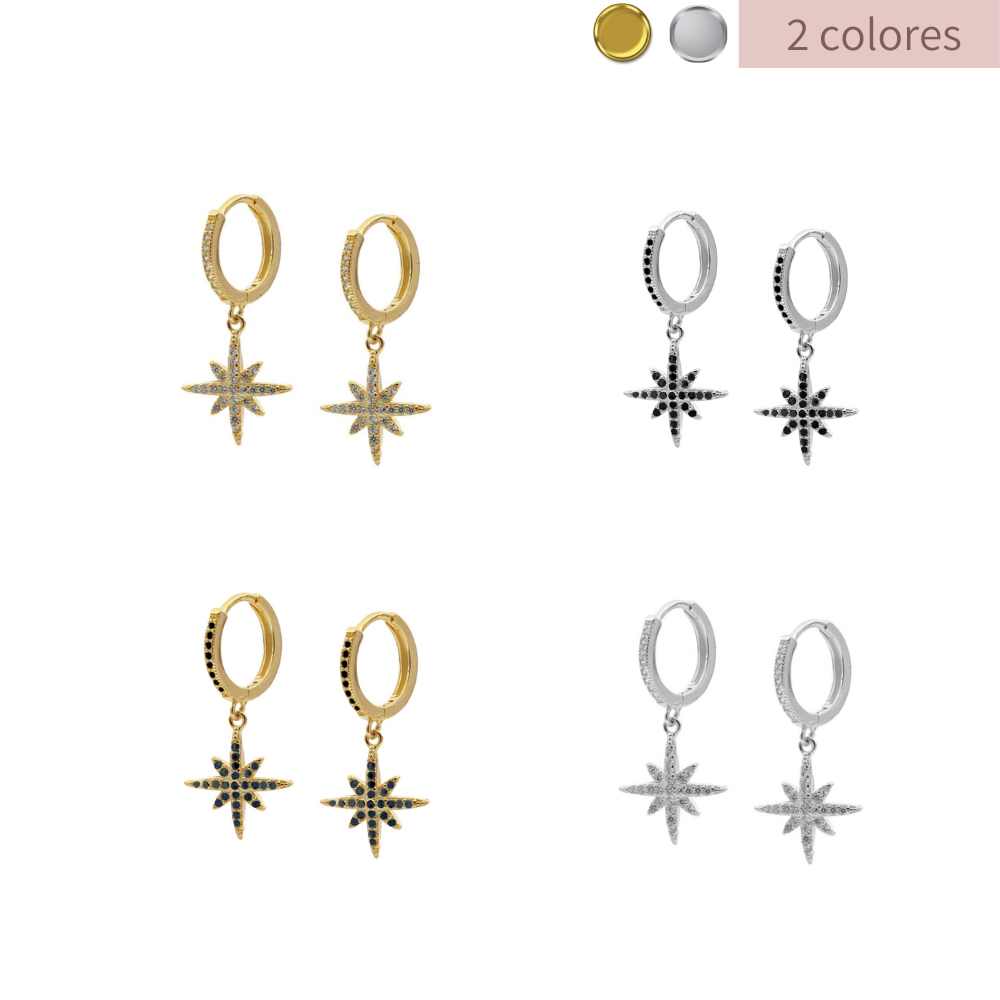 Earrings with Zircon Stones in 925 Silver and 18k Gold plating Marisol