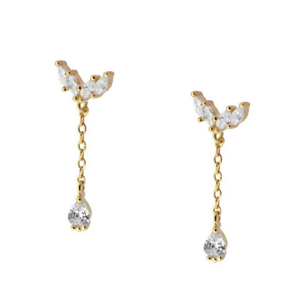 Earrings with Zircon Stones in 925 Silver and 18k Gold Plated Paloma