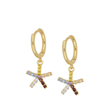 Earrings with Zircon Stones in 925 Silver and 18k Gold Plated Valeria